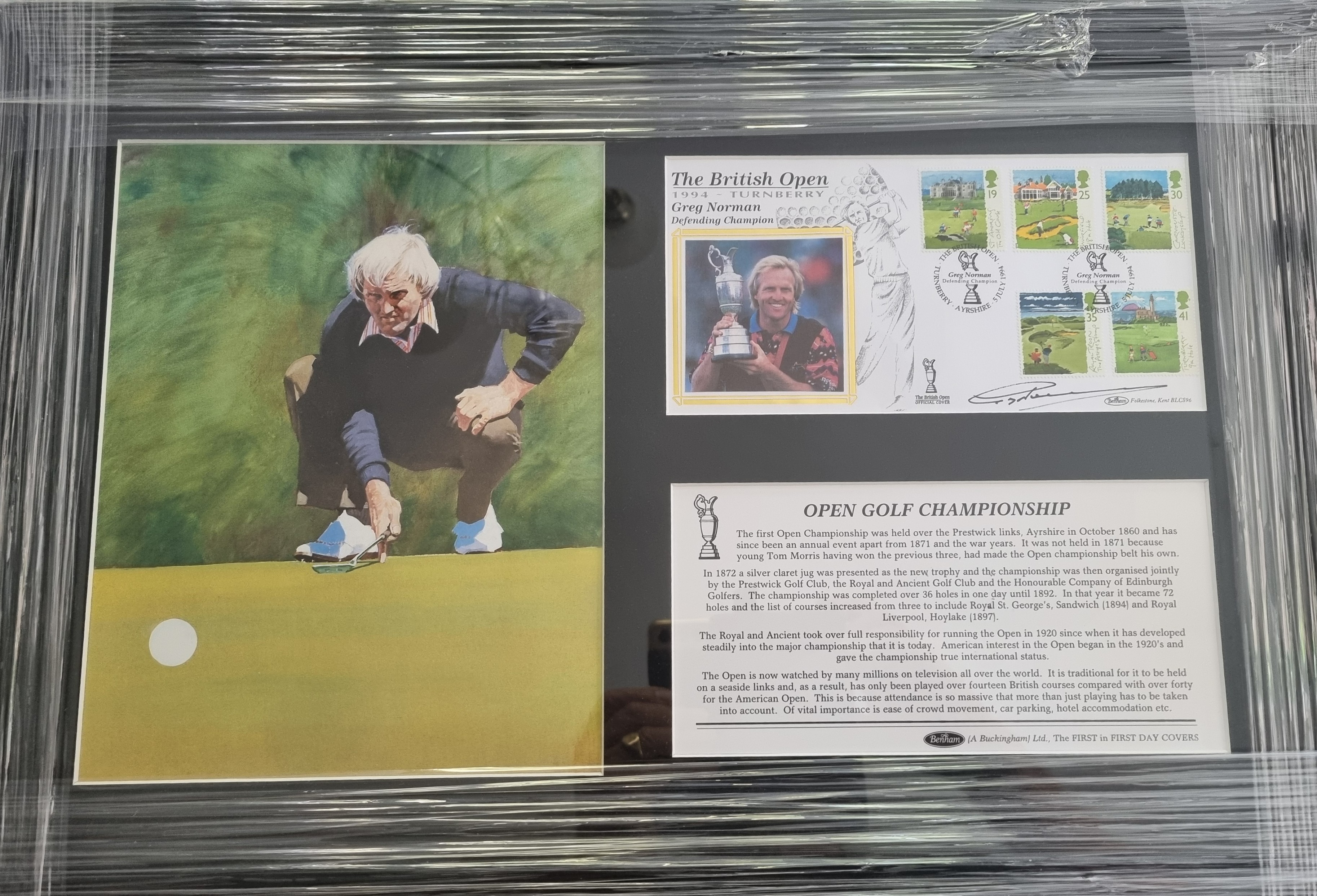 The Shark's Masterpiece: Hand-Signed Greg Norman British Open Print