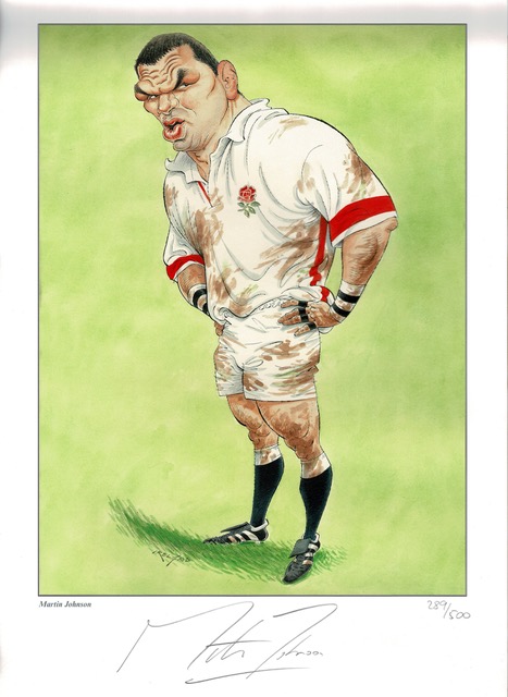 Martin Johnson Limited Edition Signed Caricature (2003)