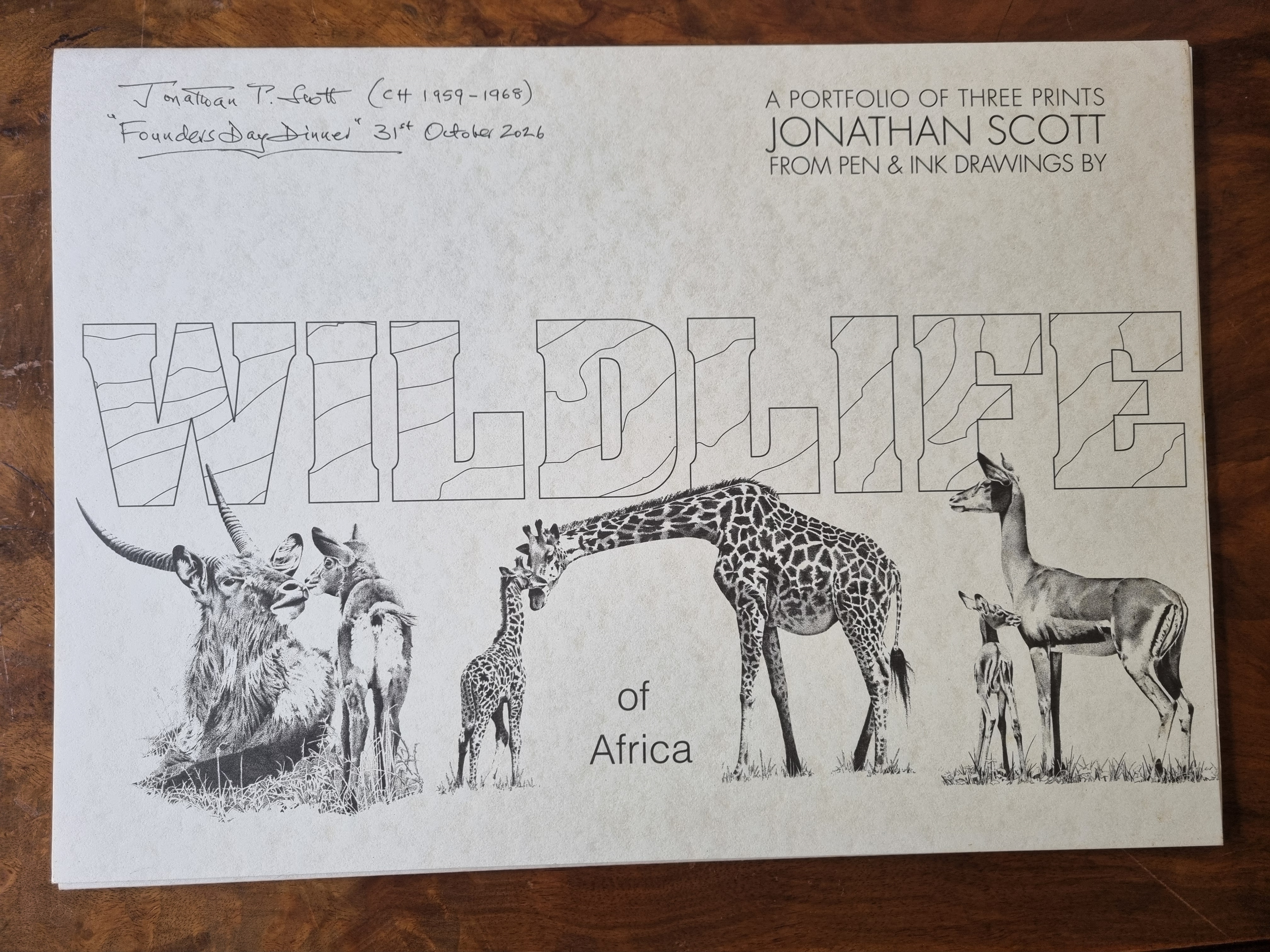 Wildlife Prints by Jonathan Scott (CH 1962-68) - Impala, Giraffe & Waterbuck