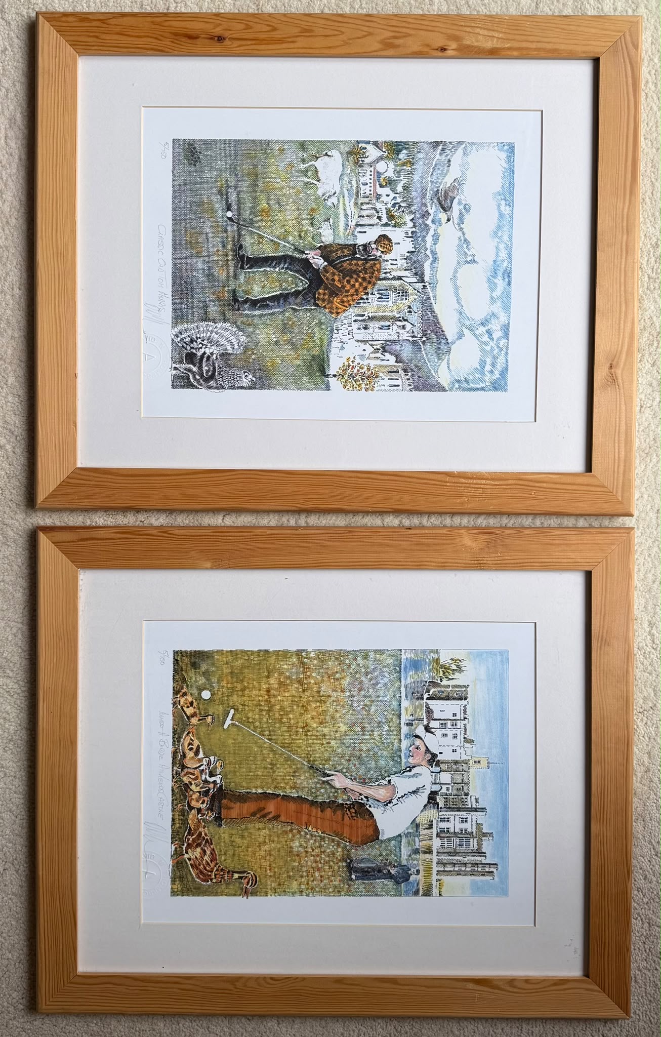The Historic British Golf Collection - A matching pair of rare, limited-edition (5/750) fine art prints by artist David W. Thompson