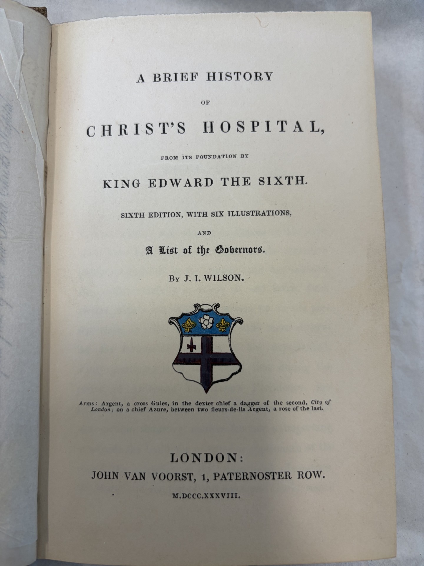Wilson's Brief History of Christ's Hospital, 6th Edition (1838)