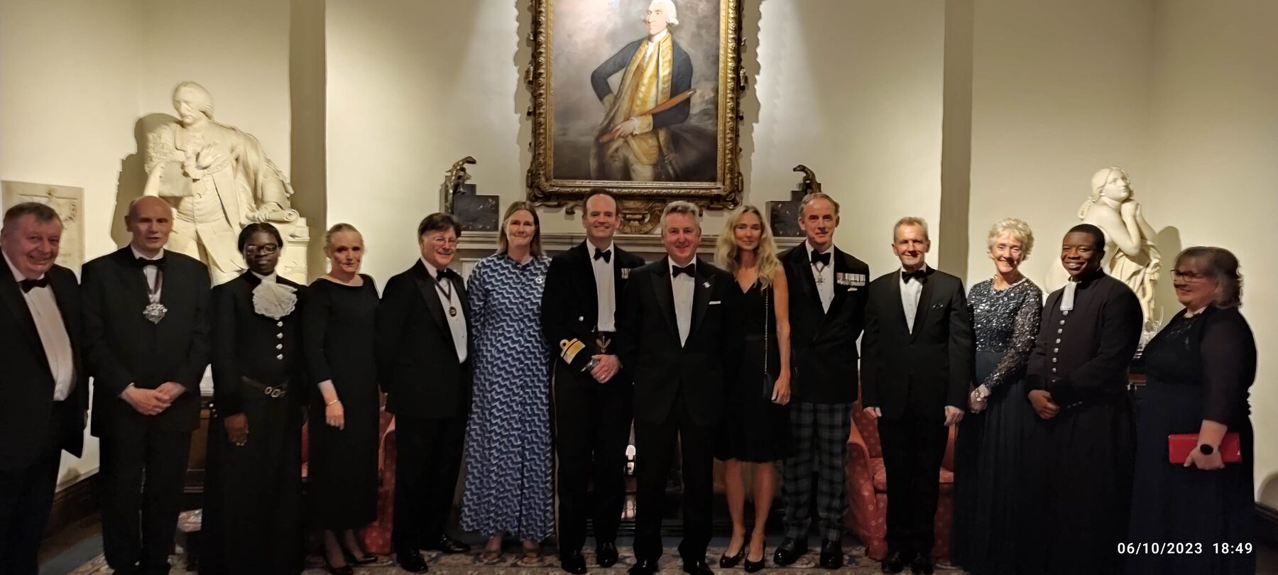 Chief Steward Mike Lloyd with speakers, Grecians and official guests at the reception